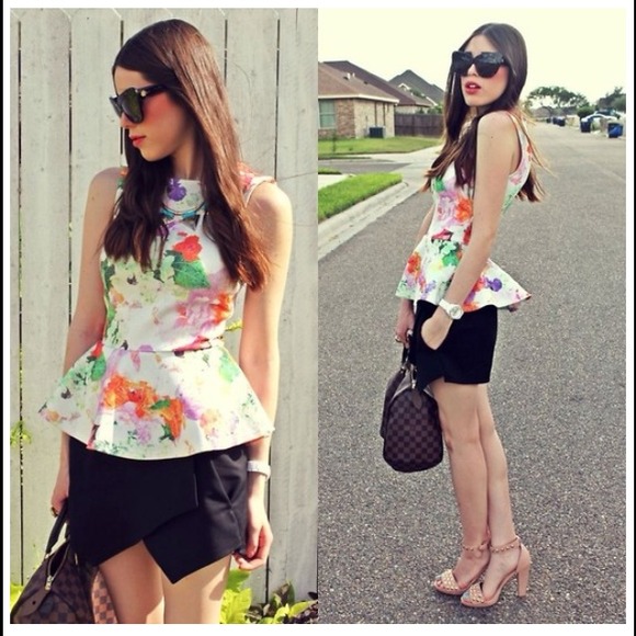 floral print peplum top