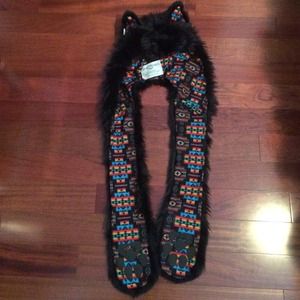 RESERVED. Spirit hood black wolf Navajo print