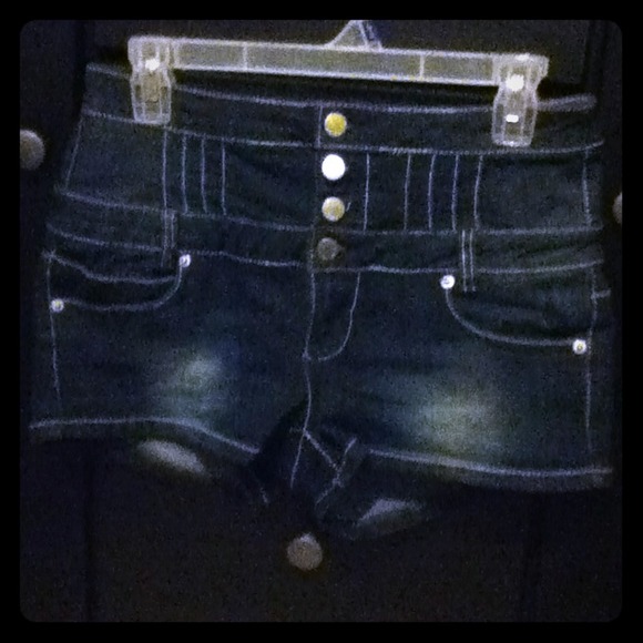 Dark wash high waisted shorts