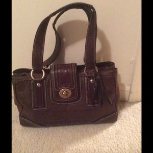 Coach Hampton Signature Leather Carryall