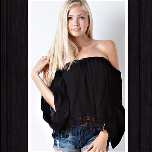 Black fringe top