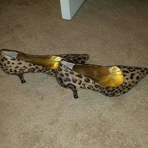 BCBG leopard part small pump