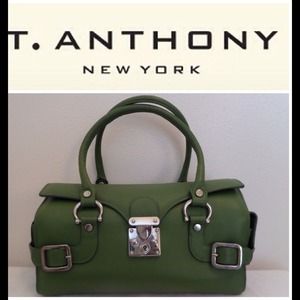 T. ANTHONY Grass Green Leather Satchel