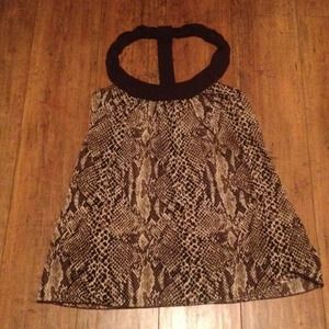 Brown snakeskin print tank