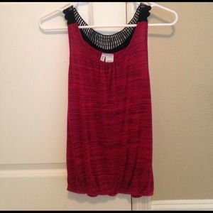 hot pink tank top..