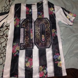 Flower jersey shirt