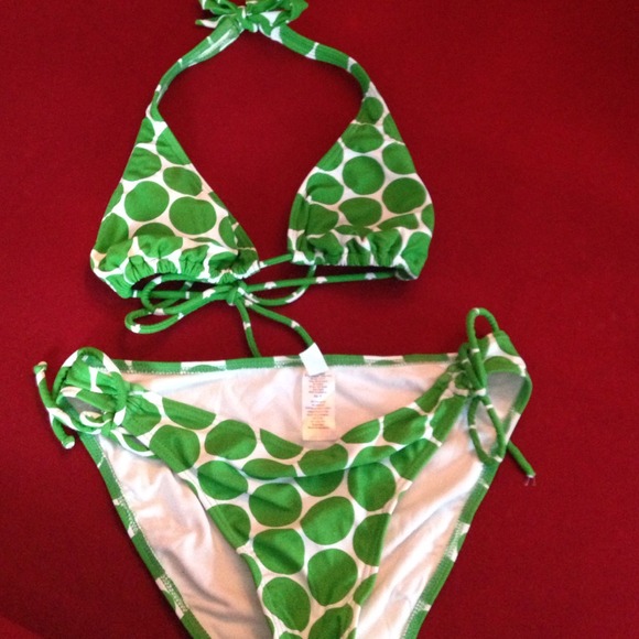 Summer is here!!! Polka dot green bikini