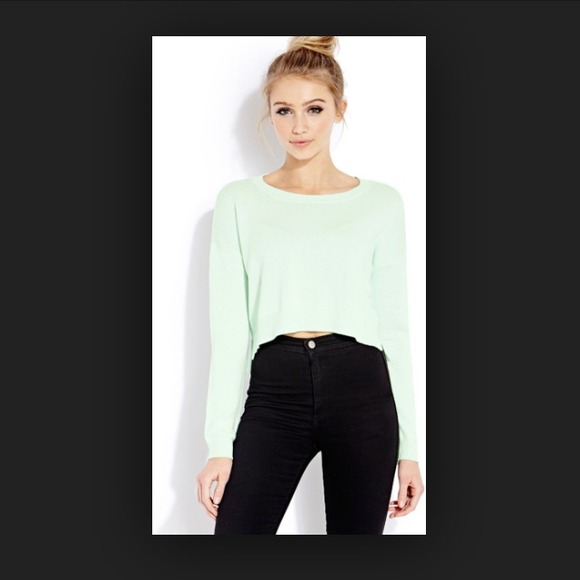 Forever 21 Cropped Mint Sweater