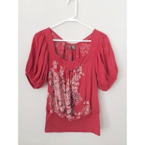 Language Anthro kimono like floral top like new