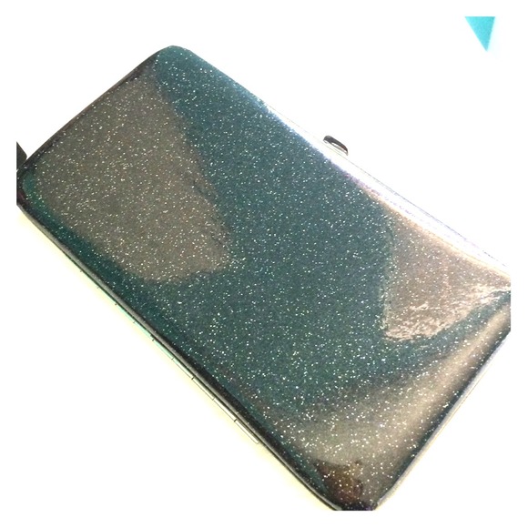 Black glitter wire wallet