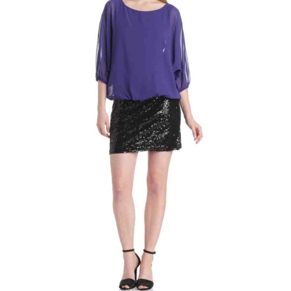 Sequin blouse cocktail dress