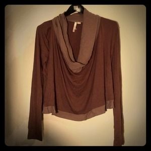 SILK & Modal Brown Cowl Neck Top