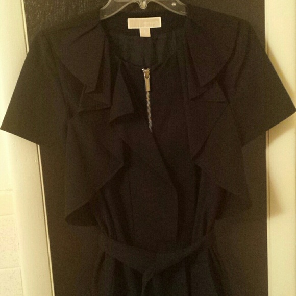 MK Zip Front Black Dress