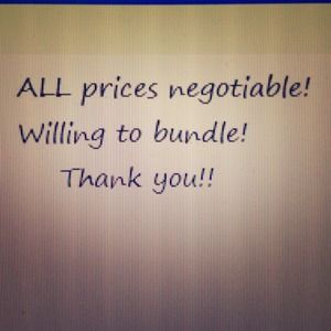 All prices negotiable! Willing to bundle!