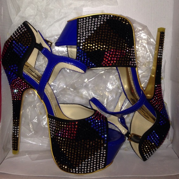 Multicolor rhinestone Alba heels