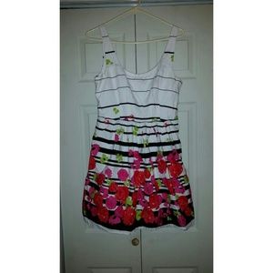 Floral and stripped dress