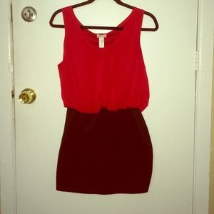 Red and black dress