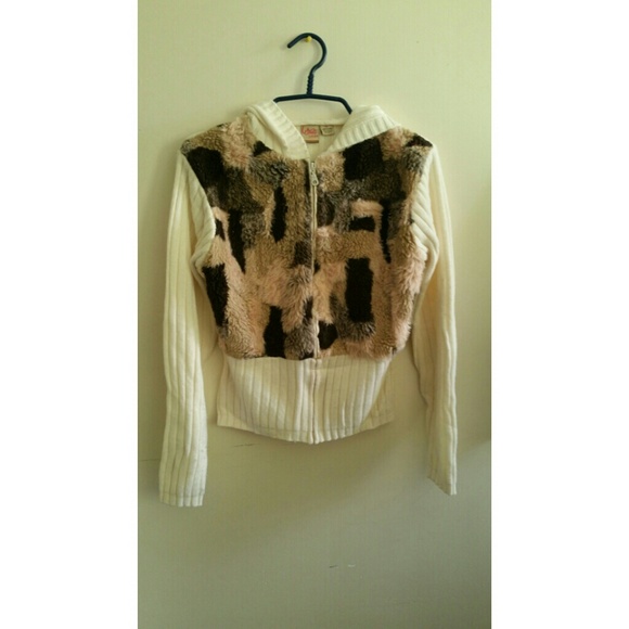 Faux fur hooded sweater