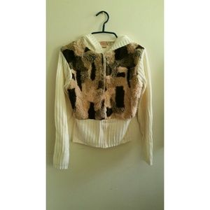 Faux fur hooded sweater