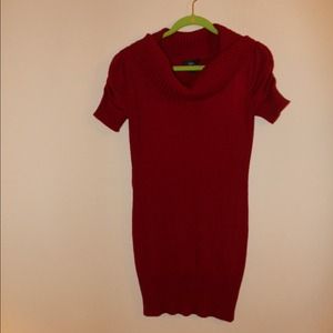 Red sweater dress