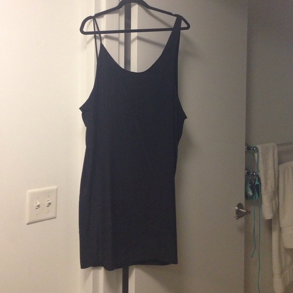 OAK NYC Black oversized slip dress