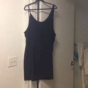 OAK NYC Black oversized slip dress