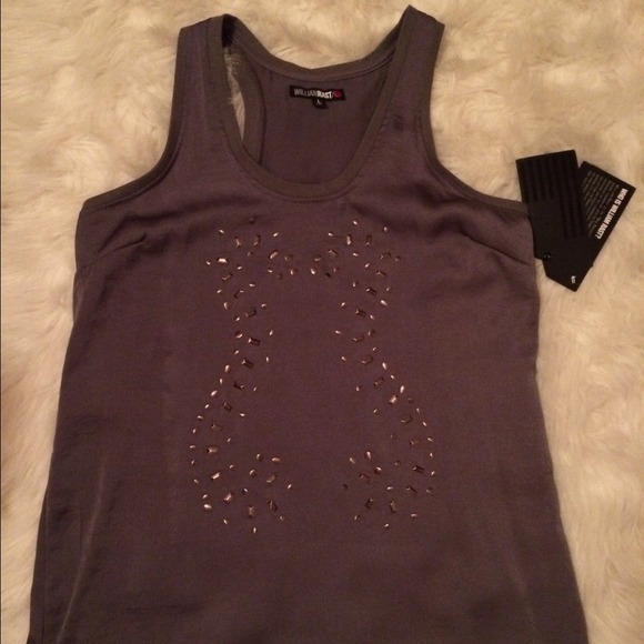 NWT William Rast metallic grey tank size L.