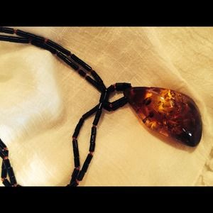 Beautiful Amber Stone beaded necklace