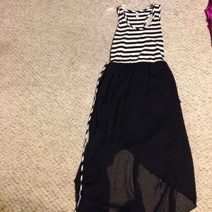 Black & white high low dress