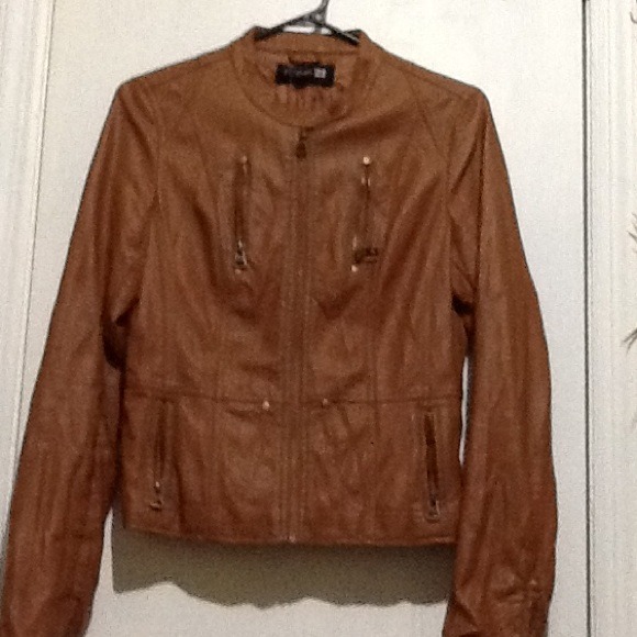 F21 Jackets & Blazers - 🍁🍂Tan faux leather jacket🍂🍁