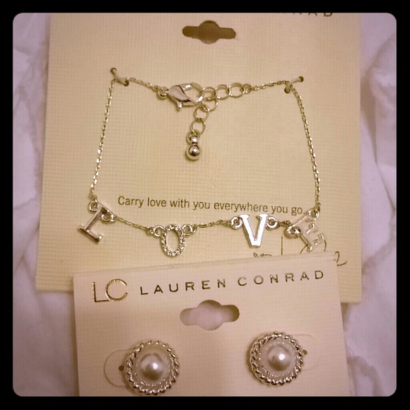 Lauren Conrad  Jewelry - Lauren Conrad Love bracelet and earings