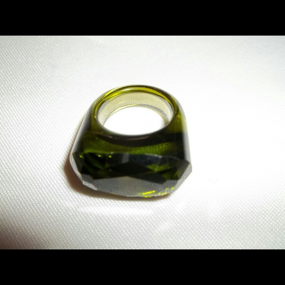Olive Crystal Cut Ring