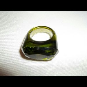 Olive Crystal Cut Ring