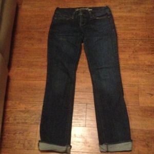 💛sold💛Dark blue boyfriend cut jeans. Size 4.