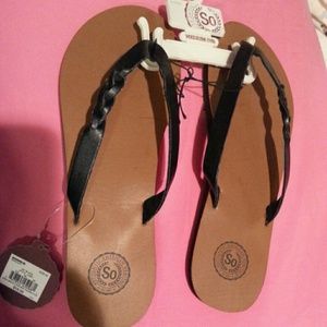 Black braided sandals