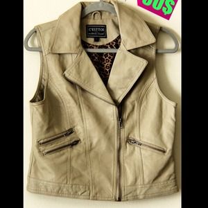 Super cute tan leather vest never worn