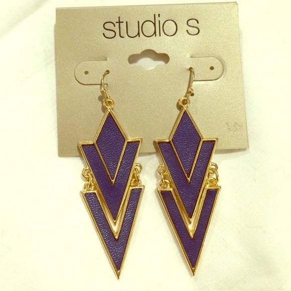 Blue and Gold Earrings