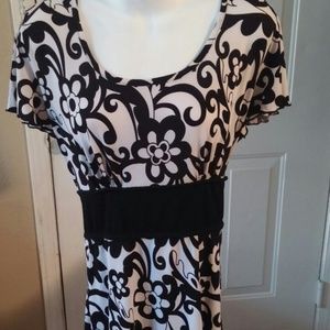 Long floral tie back blouse