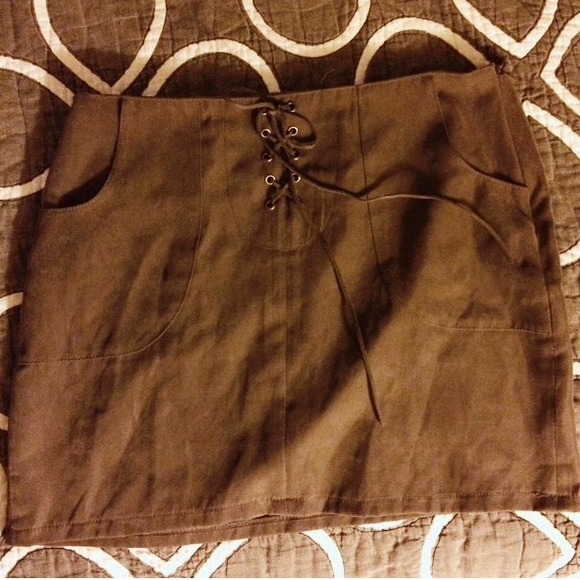 Suede Style Mini Skirt