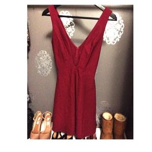 Foreign Exchange burgundy low cut dress