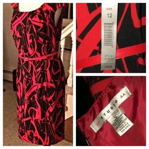Bold Red & Black Pattern, Ladies AA Studio Dress
