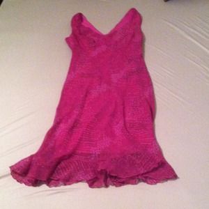 Fuschia V back thigh high dress!