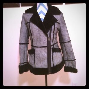 Topshop lamb fur jacket .