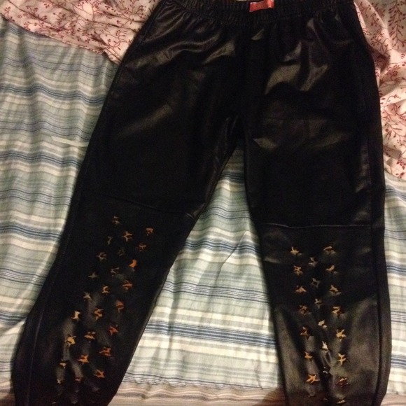 leather cheetah leggings