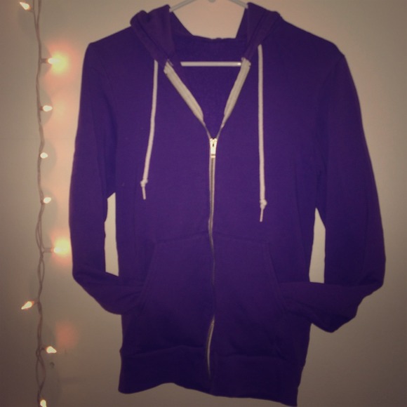 Purple American Apparel Hoodie Zip Sweatshirt 💜