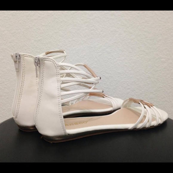 White strappy sandals