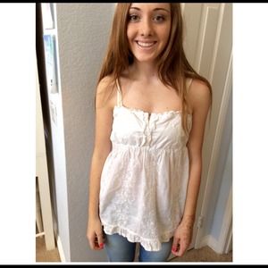 White paisley spaghetti strap top!