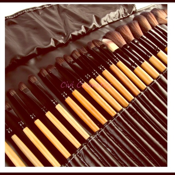 32piece print logo professional make up brushes