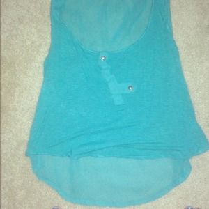 Blue crop top with sheer back!!!!
