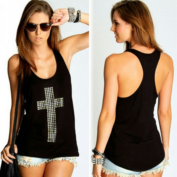Cross tank in black